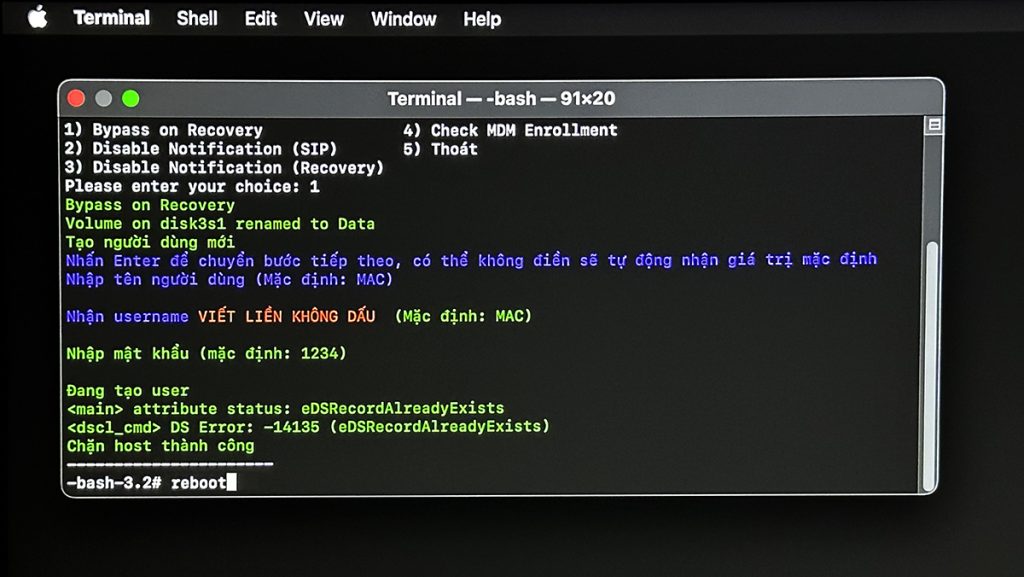 Hướng dẫn bypass MDM trên Ventura trở lên