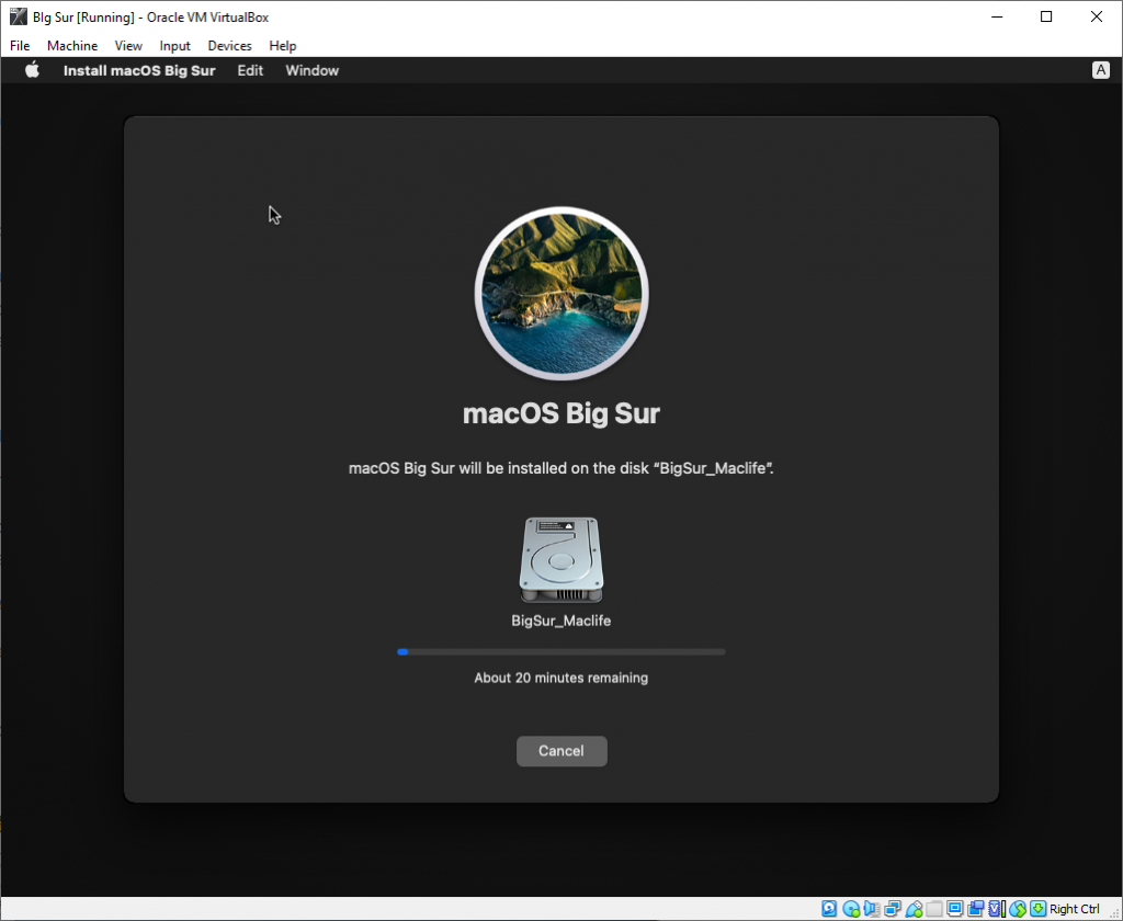 Hướng dẫn cài macOS Big Sur trên Windows bằng VirtualBox