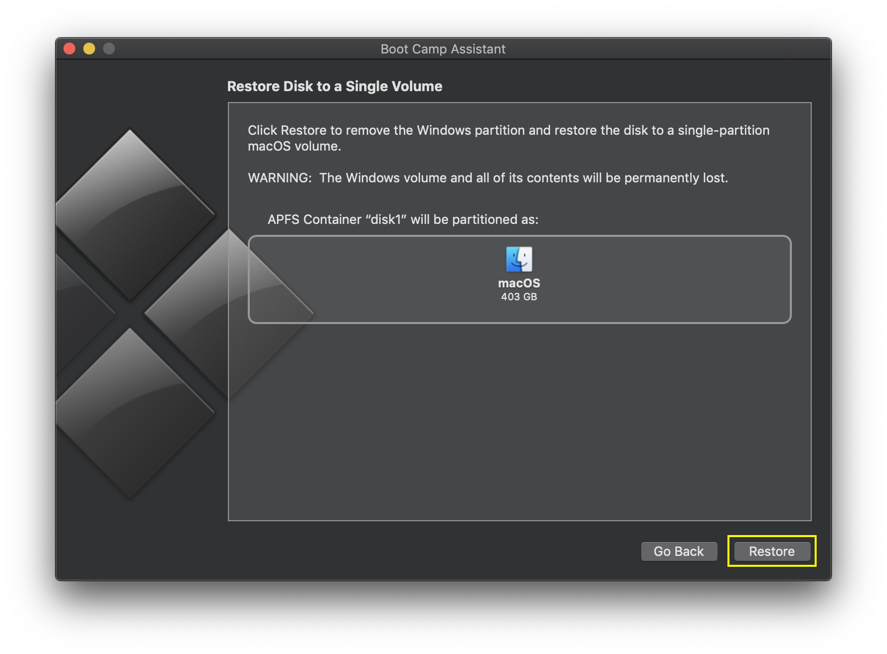 Hướng dẫn cài Windows 10 trên macOS bằng Bootcamp & tạo phân vùng DATA dùng chung
