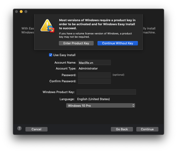 Hướng dẫn chi tiết cài Windows 10 lên Mac dùng Vmware Fusion 11