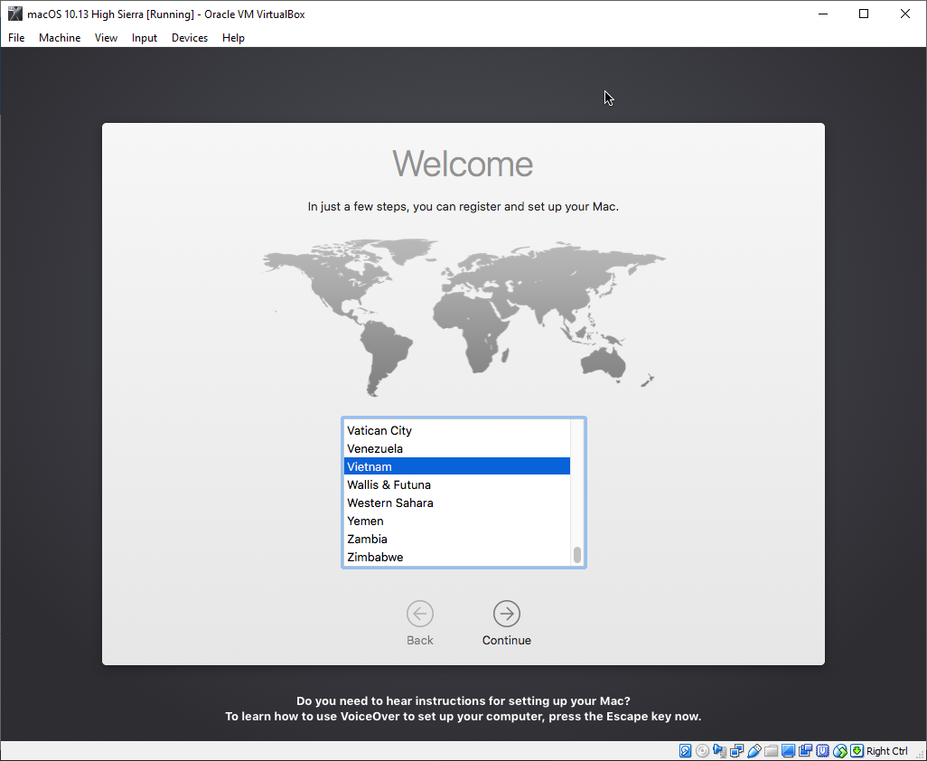 Hướng dẫn cài macOS High Sierra 10.13.6 trên Windows bằng VirtualBox