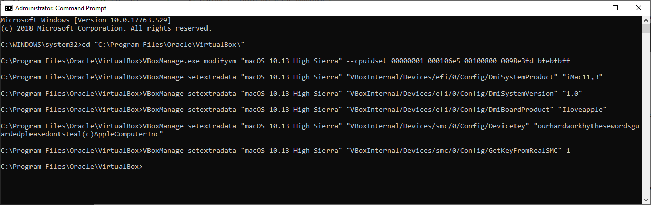 Hướng dẫn cài macOS High Sierra 10.13.6 trên Windows bằng VirtualBox