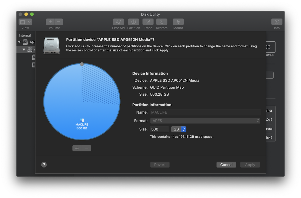 Cách chia/gộp ổ cứng trên macOS High Sierra 10.13 trở lên