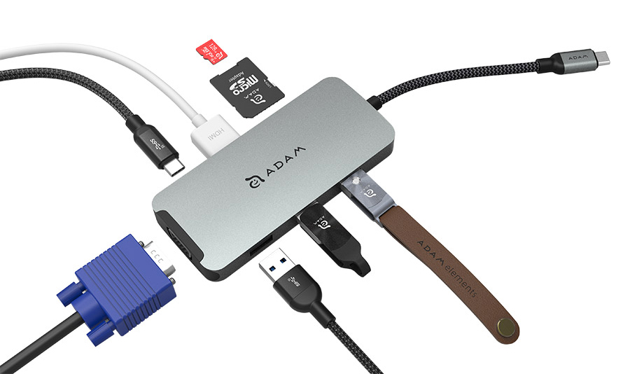 Trên tay Hub USB-C ADAM ELEMENTS 8 IN 1 – Hoàn thiện tốt, sạc PD 100W, không nóng, bảo hành 3 năm
