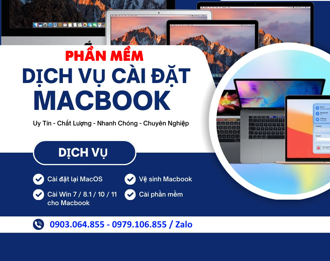 Dịch Vụ Cài Đặt Phần Mềm Cho Macbook iMac Os Nhanh 24h