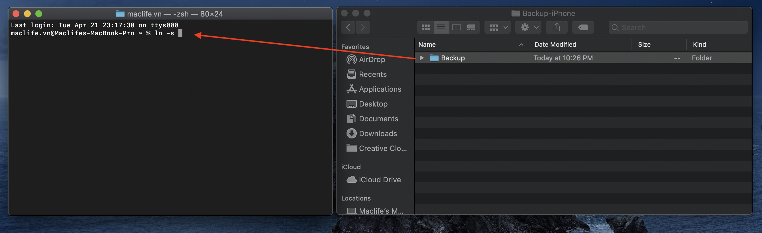Cách đổi đường dẫn thư mục Backup iPhone trên macOS