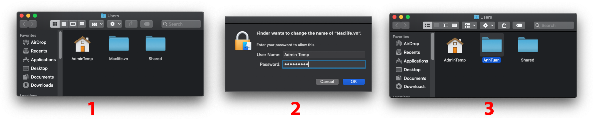 Hướng dẫn đổi tên Users & thư mục “Home” trên Mac một cách “AN TOÀN”
