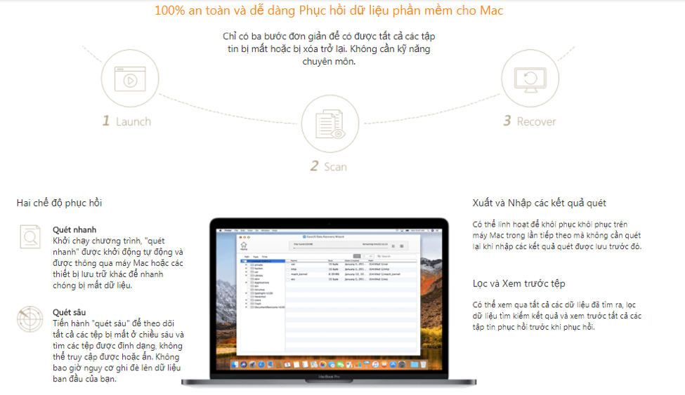 EaseUS Data Recovery Wizard cho Mac miễn phí 11.0