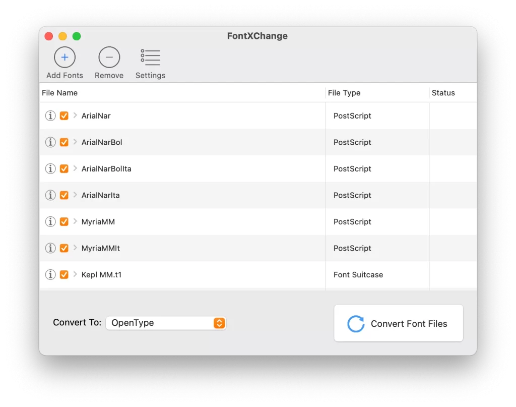 FontXChange – Công cụ chuyển đổi giữa các định dạng Fonts