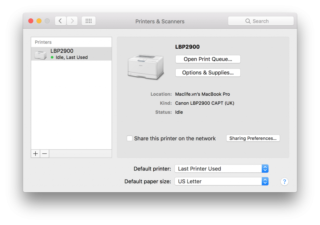 Hướng dẫn chi tiết cách cài Driver Canon 2900, 3000 trên macOS Sierra 10.12, High Sierra 10.13