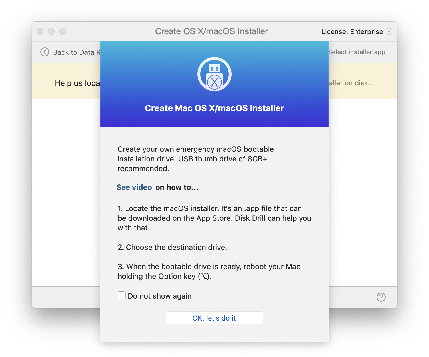 Hướng dẫn chi tiết tạo bộ cài macOS trên USB bằng Disk Drill
