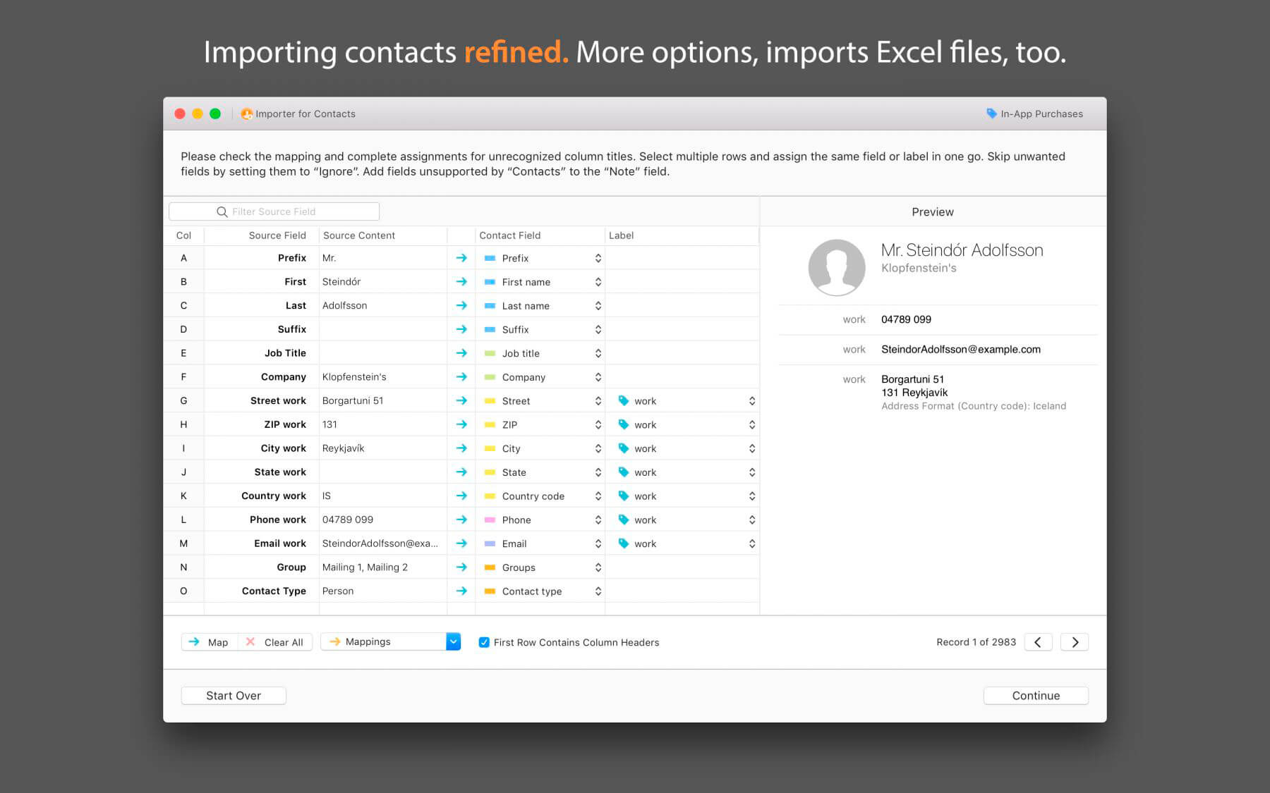 Importer for Contacts – Import danh bạ từ file excel, CSV, vCard…