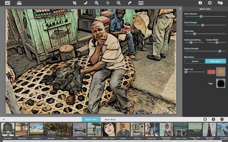 JixiPix Moku Hanga – Tạo hình kiểu khắc gỗ đơn giản