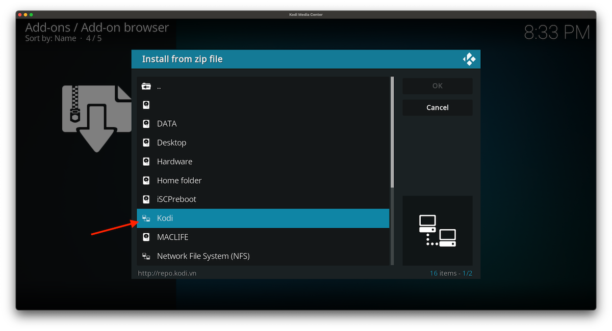 Hướng dẫn chi tiết xem film trên Mac với Kodi + Fshare VIP