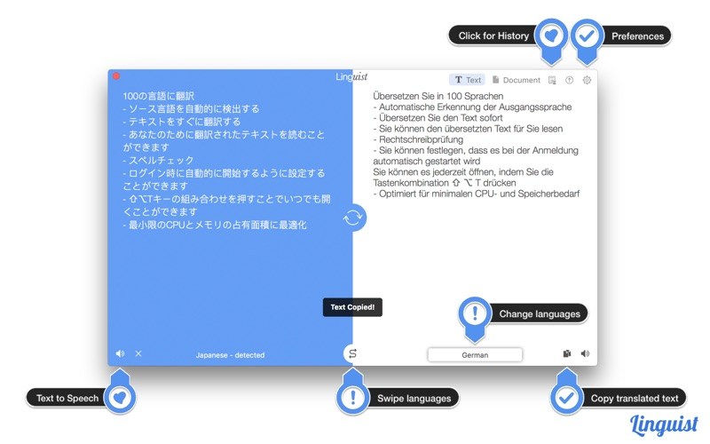 Linguist – Google dịch trên Menubar
