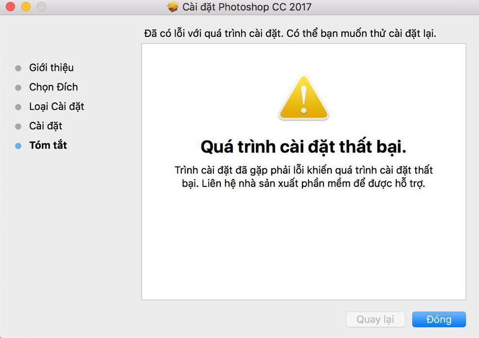 Xử lý một số lỗi khi cài bộ phần mềm của Adobe trên Mac
