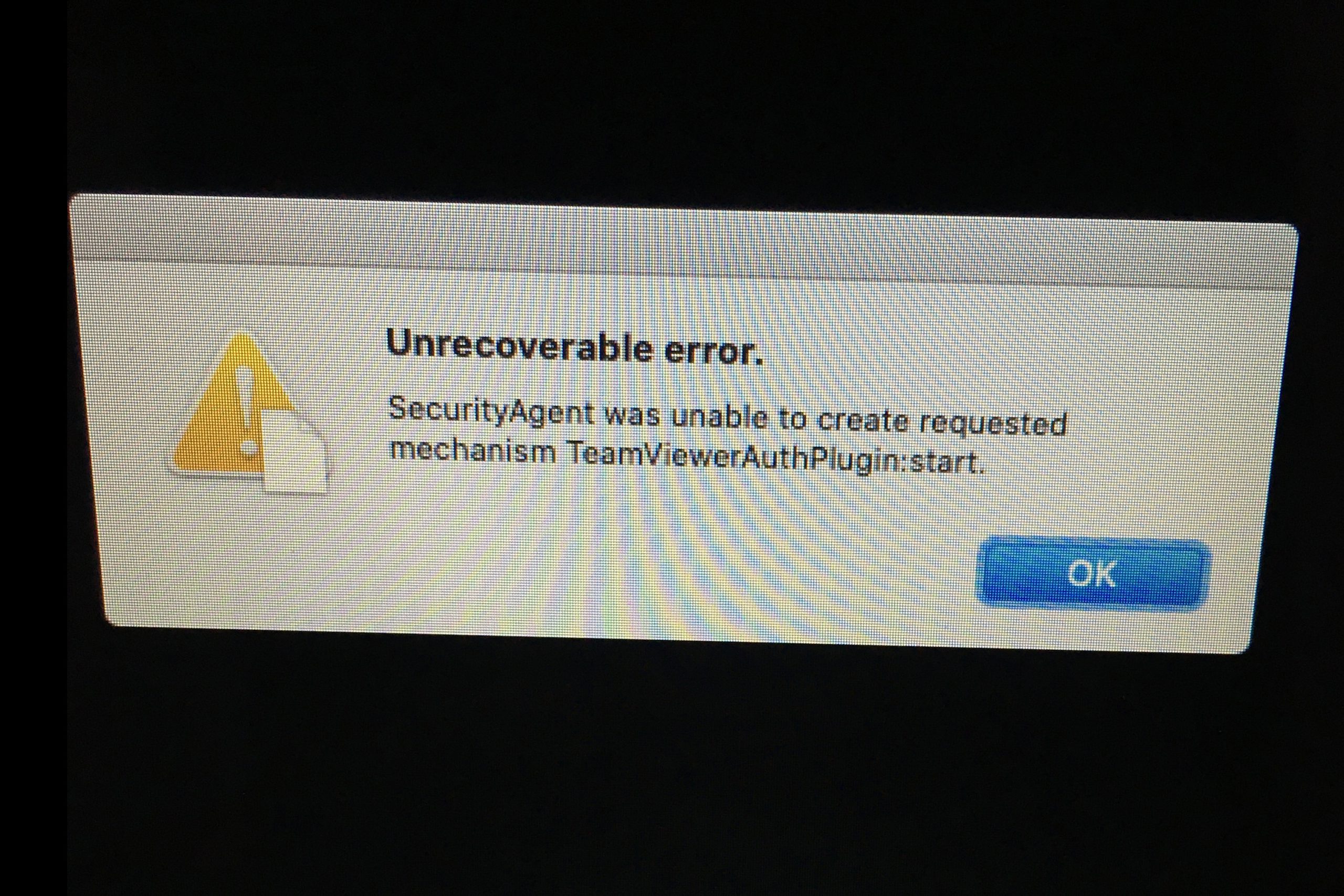 Sửa lỗi “Security Agent was unable to create requested mechanism TeamViewerAuthPlugin:start”