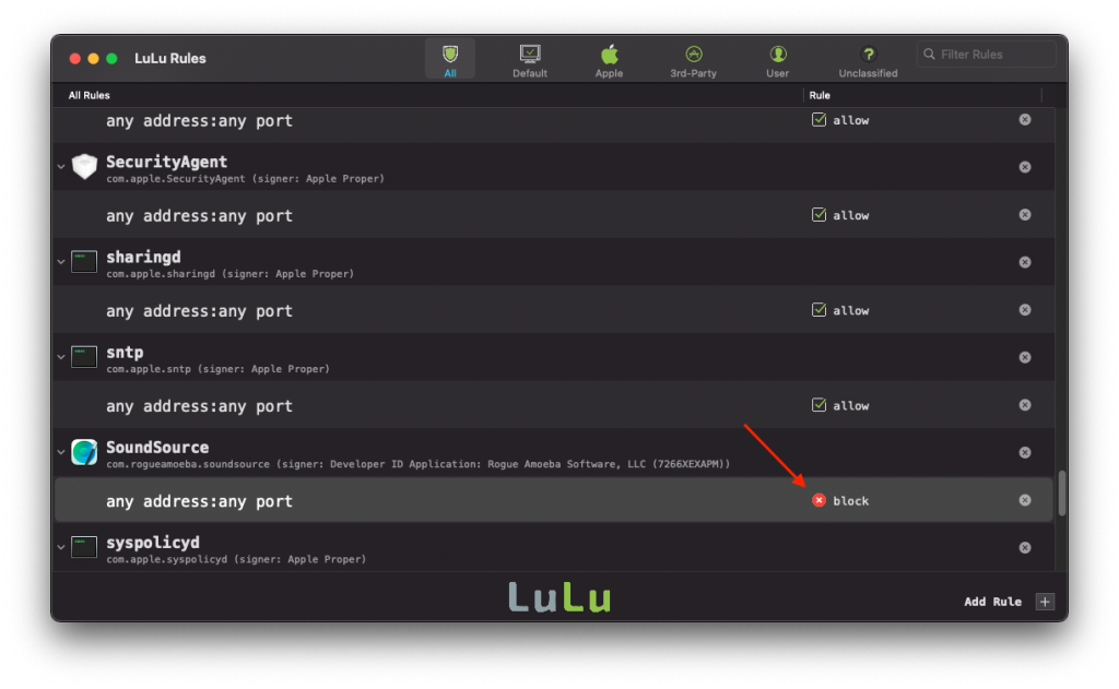 Hướng dẫn sử dụng Lulu để quản lý kết nối Internet tới ứng dụng trên Mac