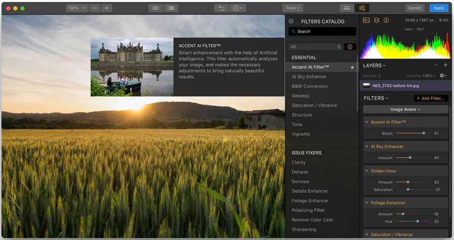 Luminar Flex – Giúp ảnh đẹp hơn với công nghệ AI