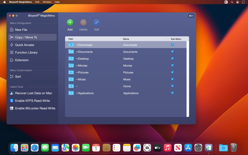 iBoysoft MagicMenu – Tùy chỉnh menu chuột phải trên Mac