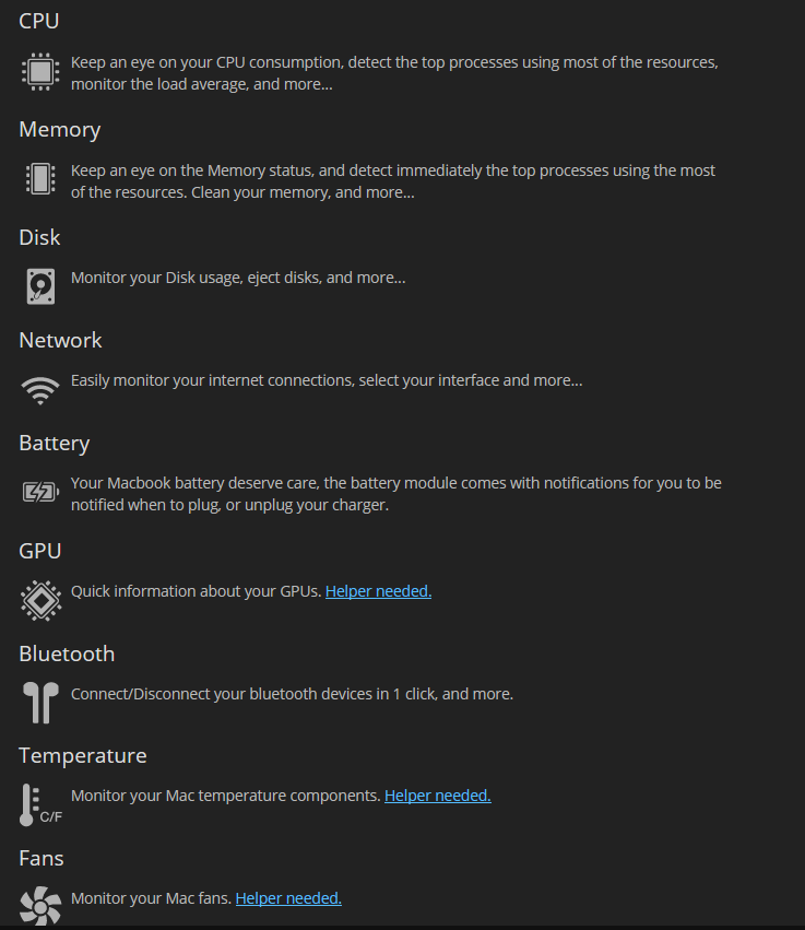 MenuBar Stats – Hiện đầy đủ các thông tin hệ thống trên Menubar