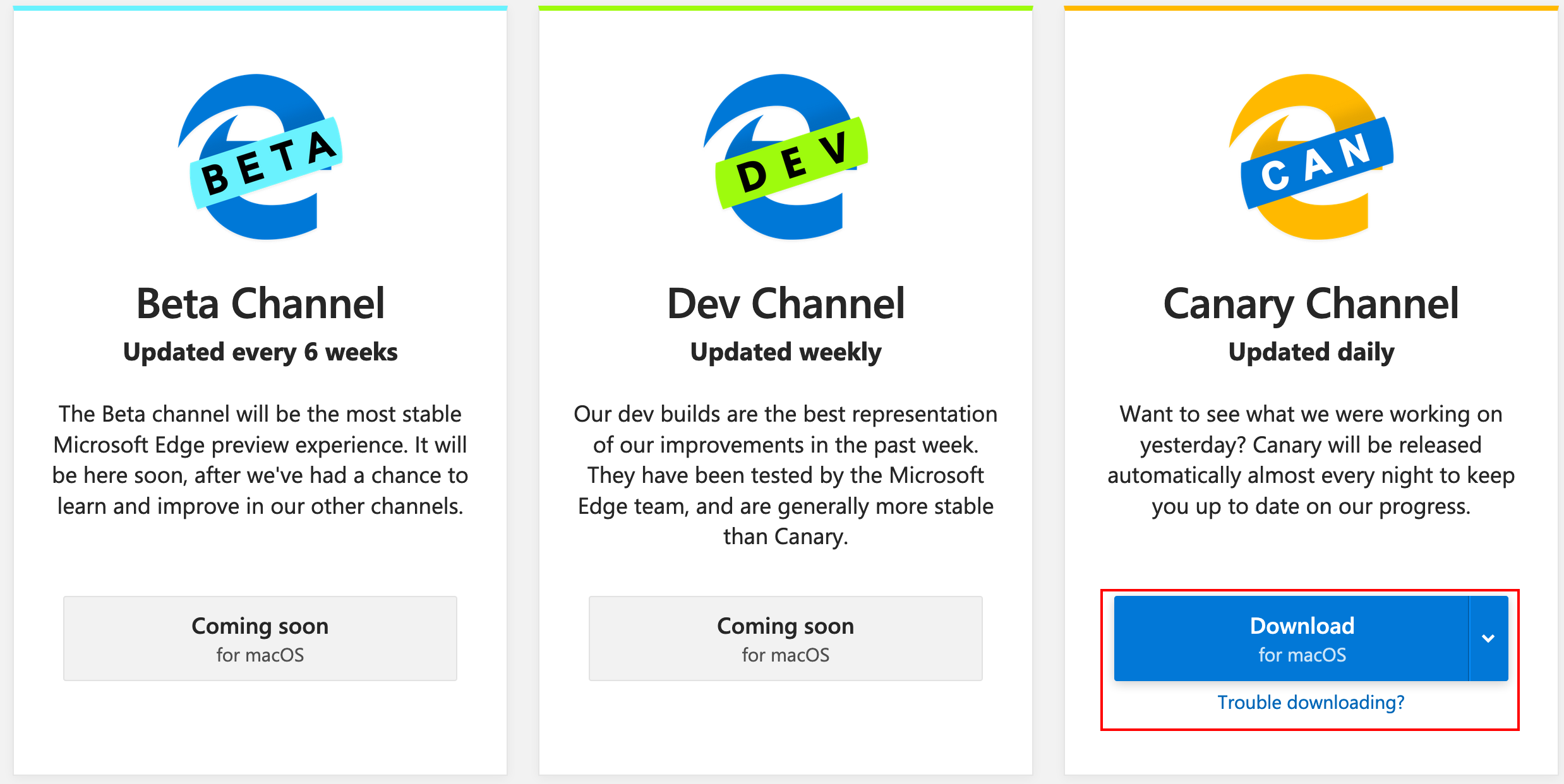 Microsoft Edge Canary cho Mac – Đã có thể tải về trải nghiệm
