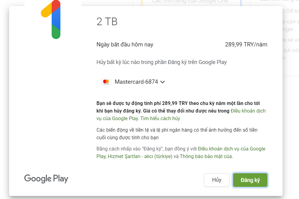 Hướng dẫn mua Google 0ne 2TB giá 280k/năm