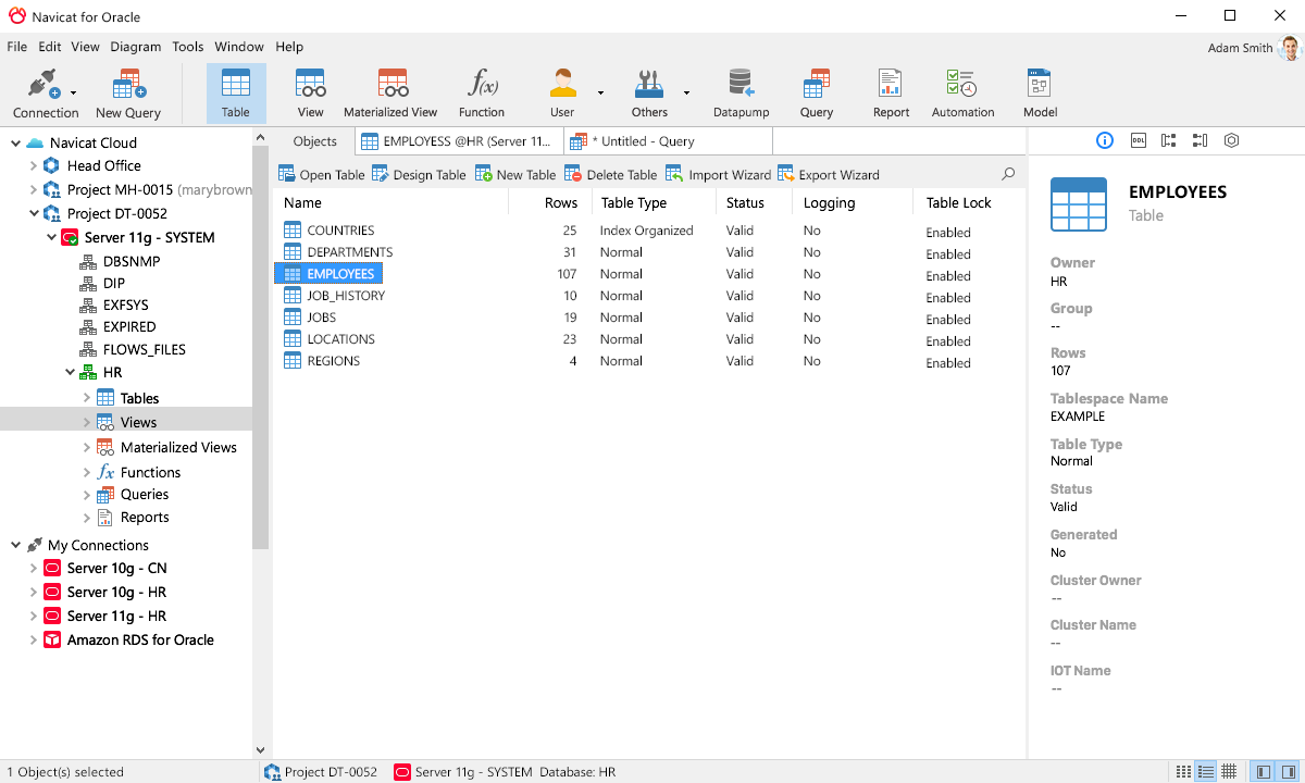 Navicat for Oracle – Phần mềm quản lý Oracle database