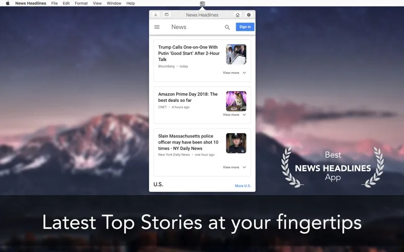 News Headlines – Google News trên Menubar