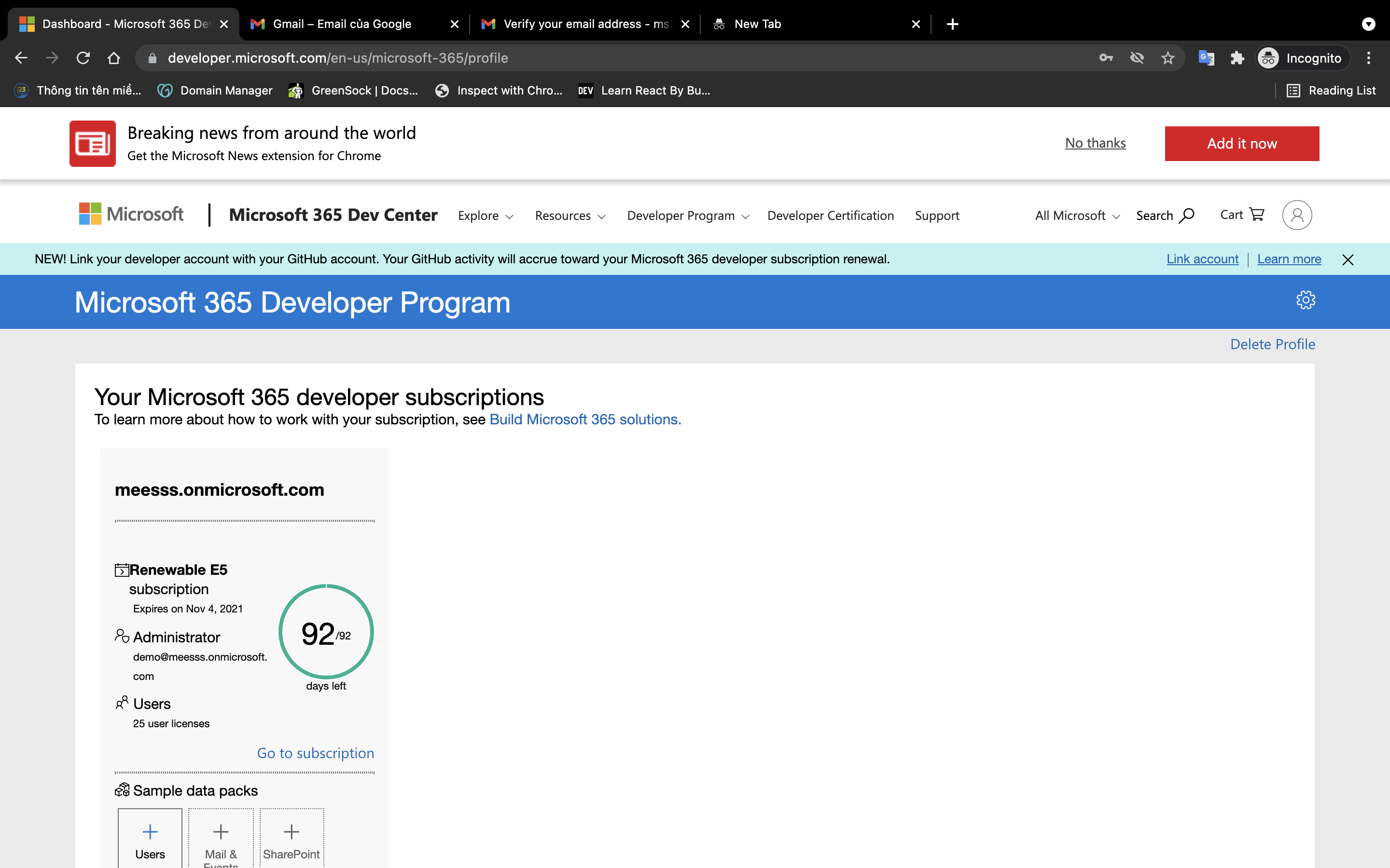 Tự tạo tài khoản Office E5 [Office 365+OneDrive 5TB]