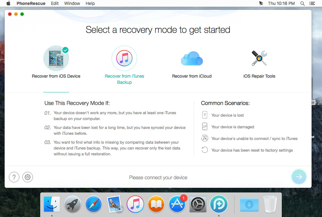 PhoneRescue for iOS – Ứng dụng cứu dữ liệu từ bản Backup iOS
