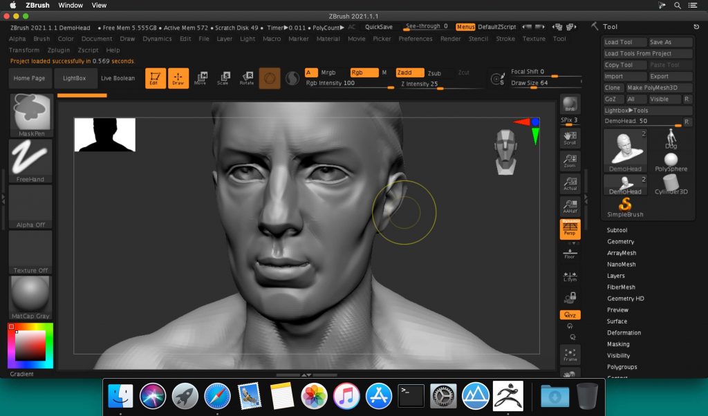 ZBrush 2025 – Ứng dụng Modeling trên Mac