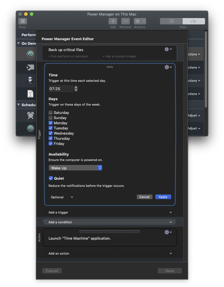 DssW Power Manager – Hẹn giờ tắt, mở, sleep trên Mac