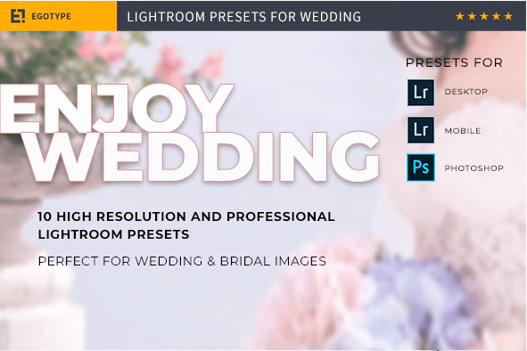 Premium Wedding Lightroom Presets – 10 Preset chỉnh màu chất lượng cao dành cho Lr + Photoshop