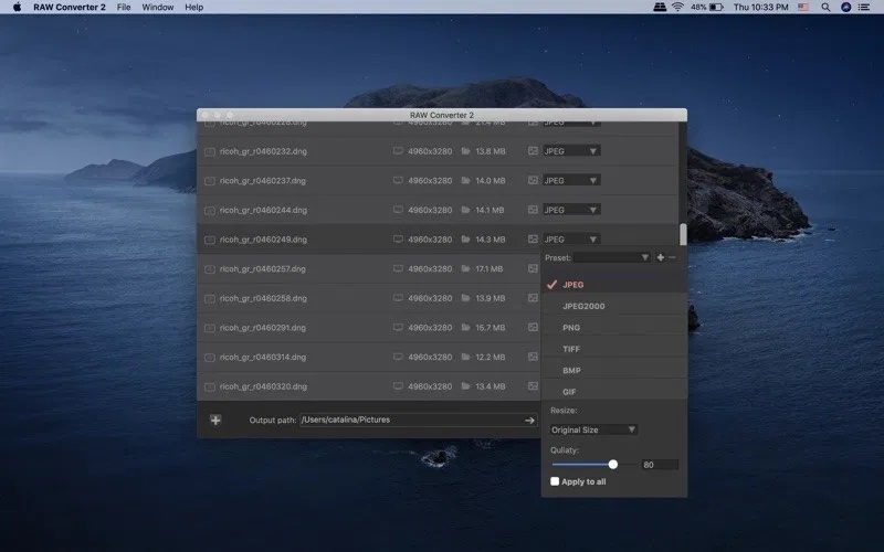RAW Converter Ultimate – chuyển ảnh Raw sang JPG