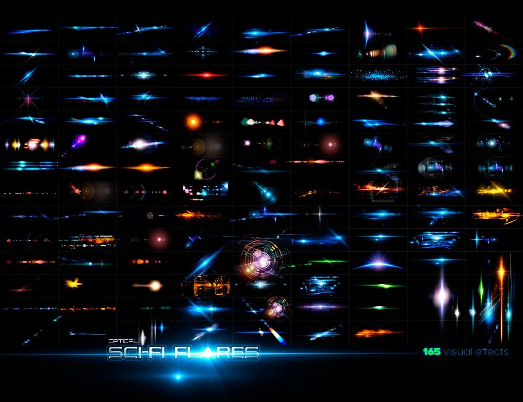 450 Rons Sci-Fi Optical-flares Brushes for Photoshop – 450 Brushes ánh sáng viễn tưởng dành cho Photoshop