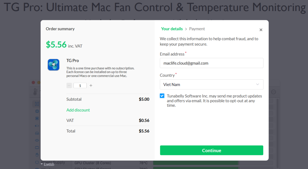 TG Pro giảm giá 75% – Phần mềm quản lý quạt, nhiệt độ máy