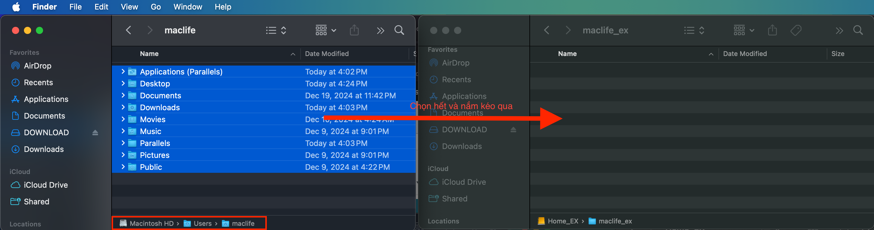Cách đưa thư mục Home và ứng dụng ra ổ cứng ngoài