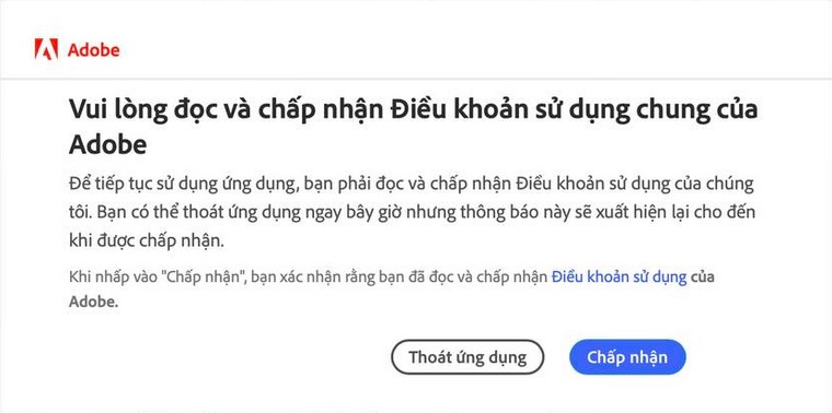 Hướng dẫn sửa lỗi: “This unlicensed Adobe app will be disable soon….”