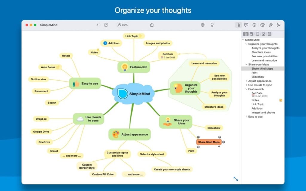 SimpleMind Pro – Phần mềm vẽ sơ đồ tư duy đơn giản