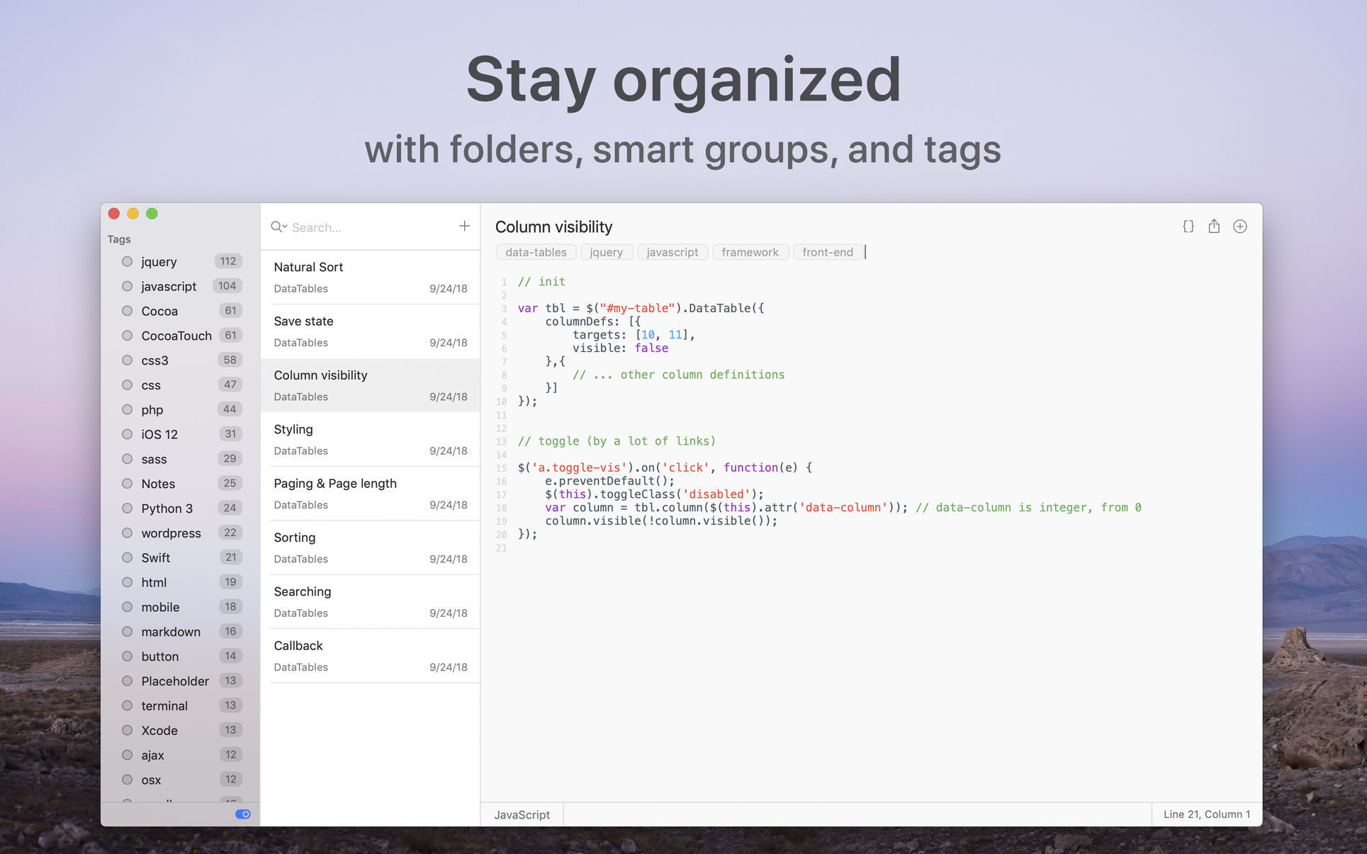 SnippetsLab – Công cụ quản lý Code cho Developer