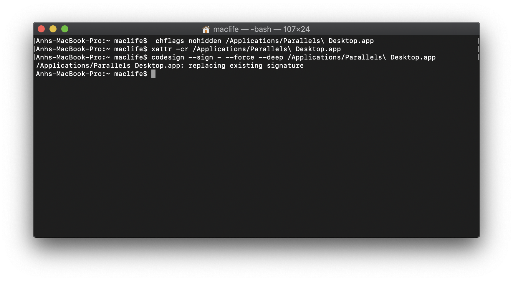 Hướng dẫn sửa lỗi khi cài đặt Parallel Desktop 14.1.1-xxxxx