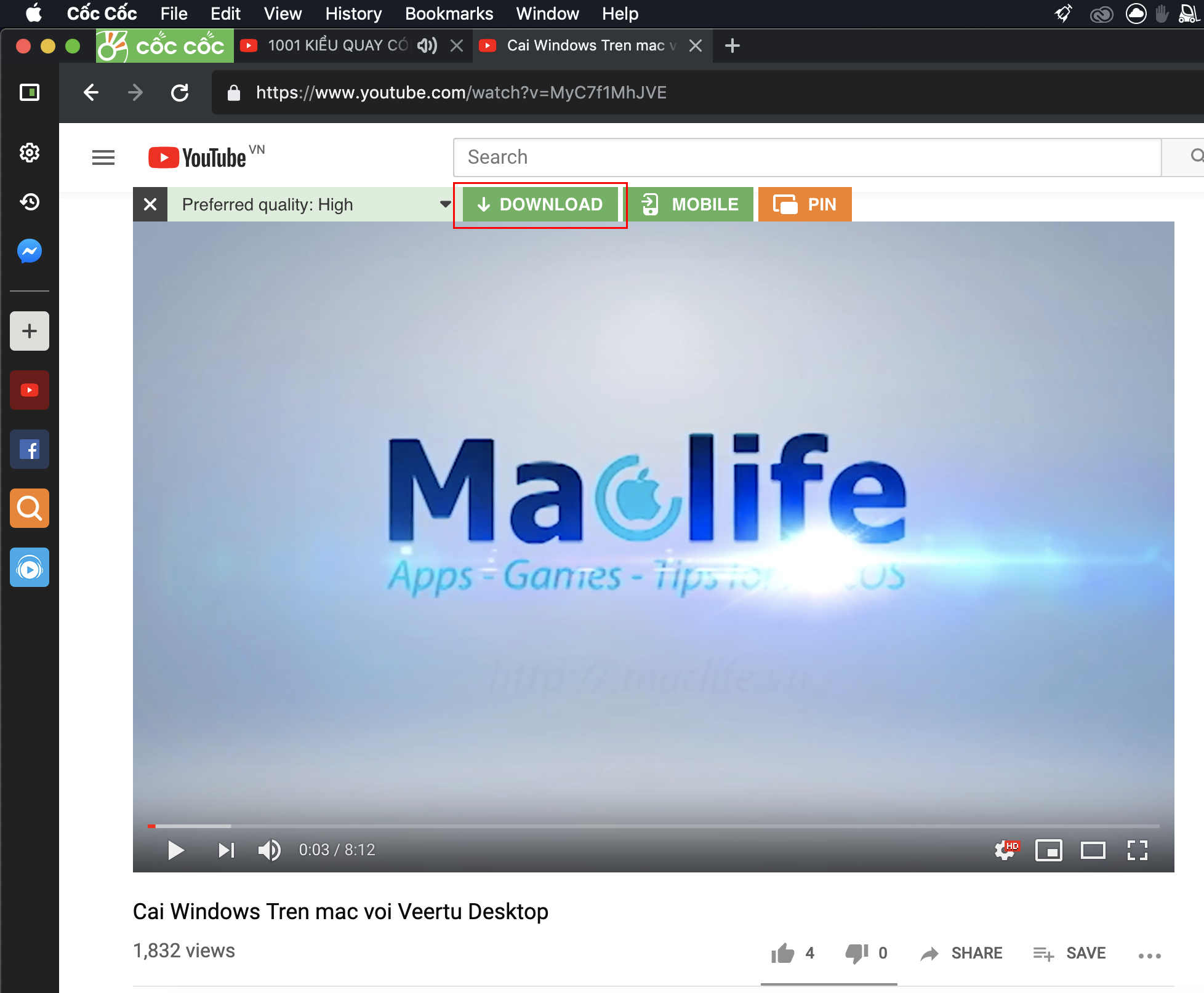 Một số cách tải Video, Audio trên Youtube trên Mac