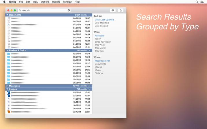 Tembo – Công cụ tìm kiếm file thay thế Spotlight