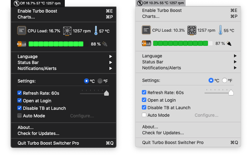Turbo Boost Switcher Pro – Bật/tắt chế độ Turbo trên các máy Mac mới