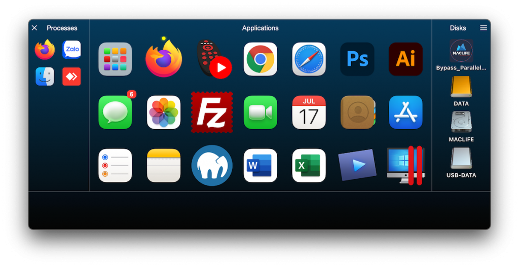uDock – Lưu các ứng dụng hay dùng trong icon trên Menubar