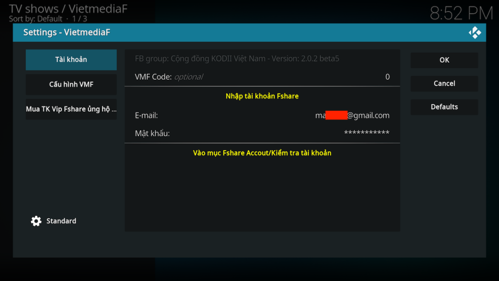 Hướng dẫn chi tiết xem film trên Mac với Kodi + Fshare VIP