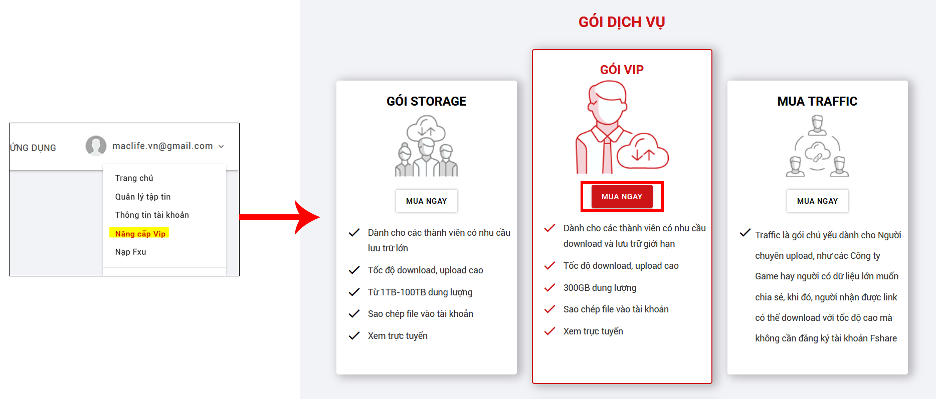 [Update tháng 5-2022] Hướng dẫn mua tk Fshare giảm 30% – Chỉ có tại maclife.io