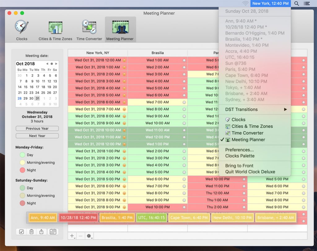 World Clock Deluxe – Hiển thị giờ quốc tế trên Mac