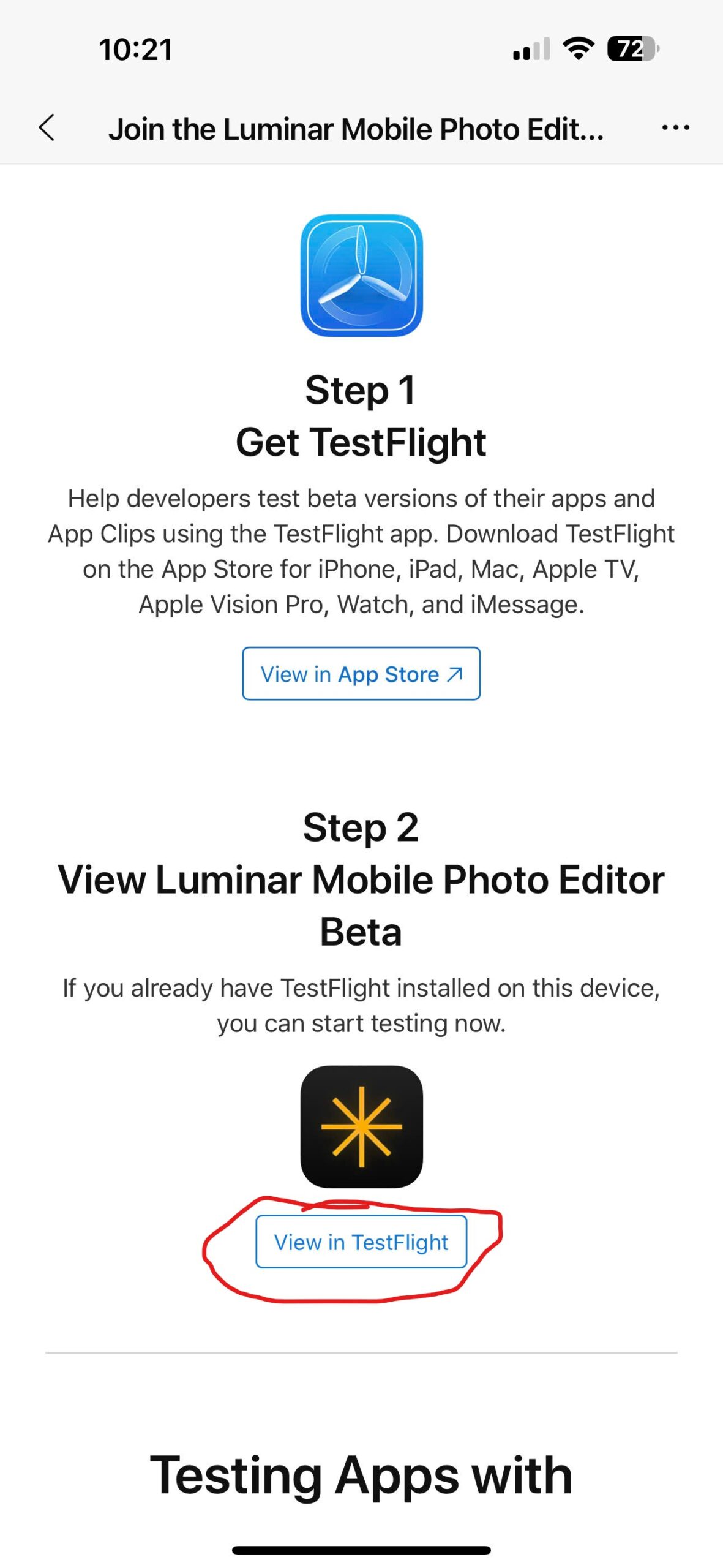 [Testflight] Luminar Mobile Lifetime